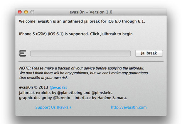 Evasi0n для непривязанного джейлбрейка iOS 6 готов к применению