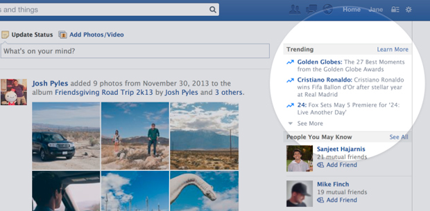 Facebook запускает «Тренды», чтобы выделить популярные темы