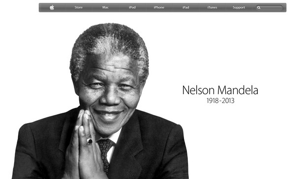 Apple почтила память Нельсона Манделы на своей домашней странице