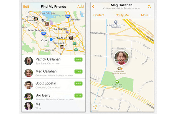 Apple окончательно обновила свое приложение Find My Friends под iOS 7