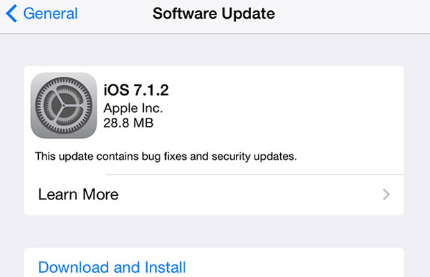 Apple выпустила iOS 7.1.2 для iPhone, iPod touch и iPad