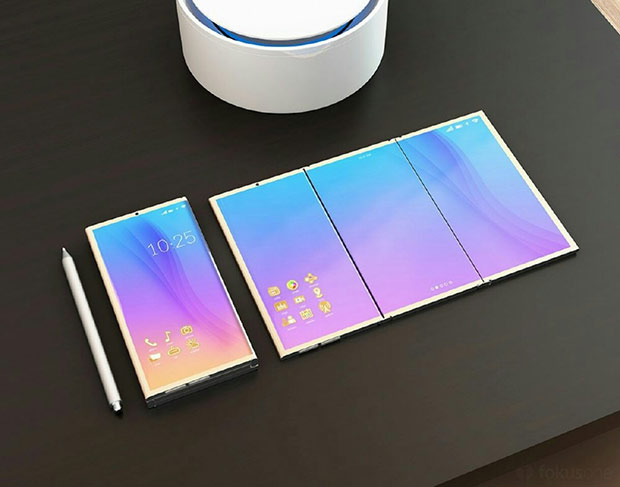 Представлен концепт смартфона Samsung со складным дисплеем
