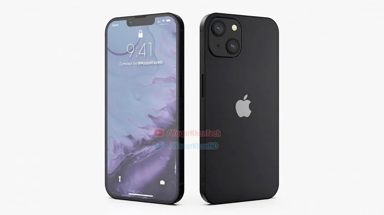 iPhone 13 показан в черном цвете