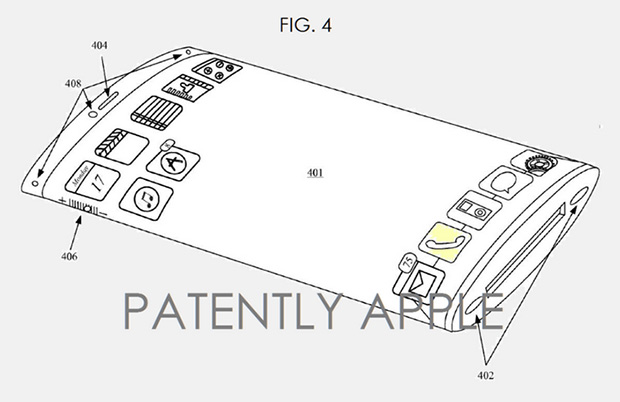 Apple получила патент на изогнутый гибкий дисплей
