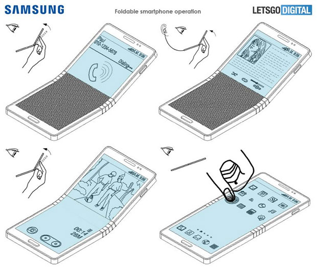 Эскизы сгибающегося смартфона Samsung Galaxy X утекли в Сеть