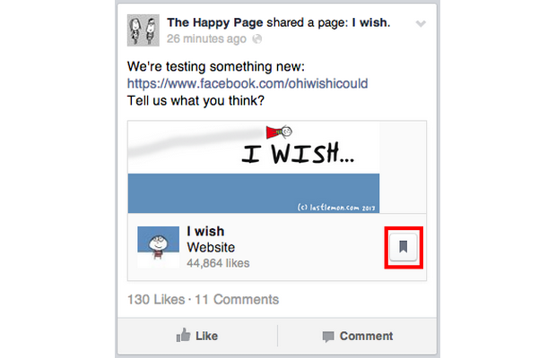 Facebook тестирует функцию «Сохранить для последующего чтения»