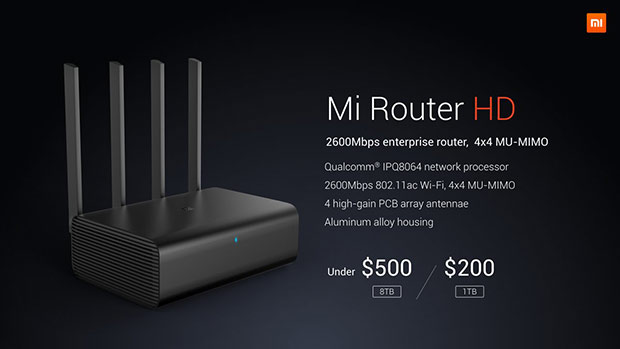 Xiaomi представила мощный и стильный роутер Mi Router HD