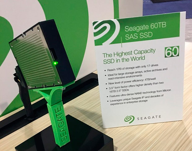 Seagate выпустила твердотельный накопитель рекордной емкости 60 ТБ
