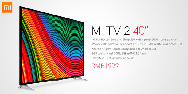 Xiaomi представила новый 40-дюймовый Android-телевизор Mi TV 2