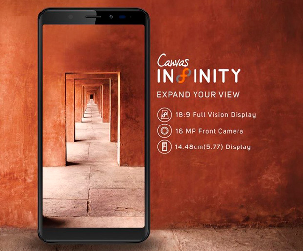 Micromax представила смартфон Canvas Infinity с полноэкранным дисплеем 18:9