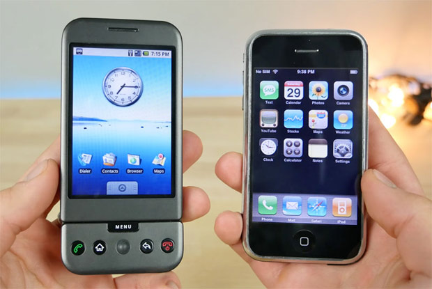 Сравнение первого Android и iOS смартфонов