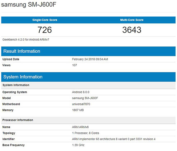 Samsung готовит к анонсу смартфон Galaxy J6