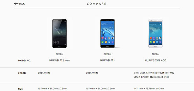 Huawei P11 и P12 появились на сайте компании