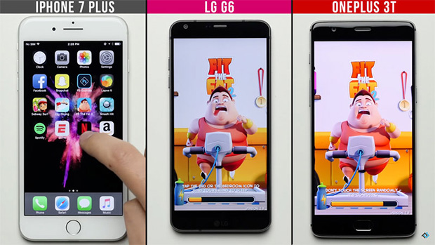 Сравнение производительности LG G6, iPhone 7 Plus и OnePlus 3T