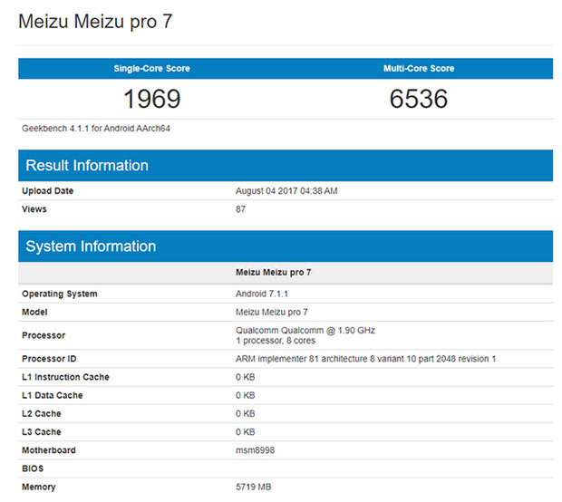 Meizu выпустит Pro 7 с чипом Snapdragon 835