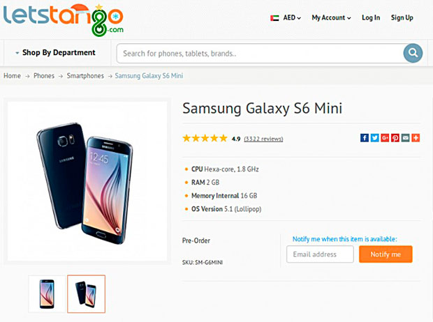 Samsung Galaxy S6 Mini засветился в интернет-магазине