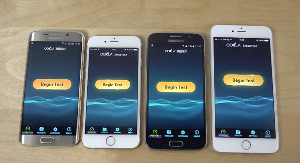 iPhone 6 и 6 Plus против Samsung Galaxy S6 и S6 edge: тест скорости интернета