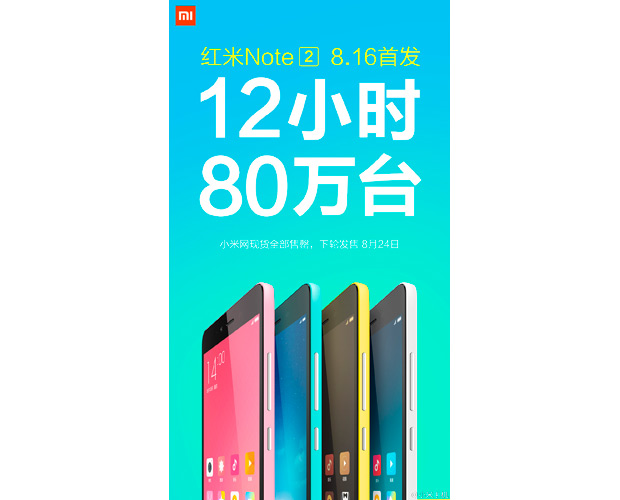 Xiaomi продала рекордные 800 000 единиц Redmi Note 2