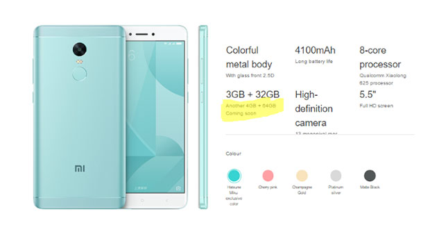 Топовая версия смартфона Xiaomi Redmi Note 4X получит другой процессор