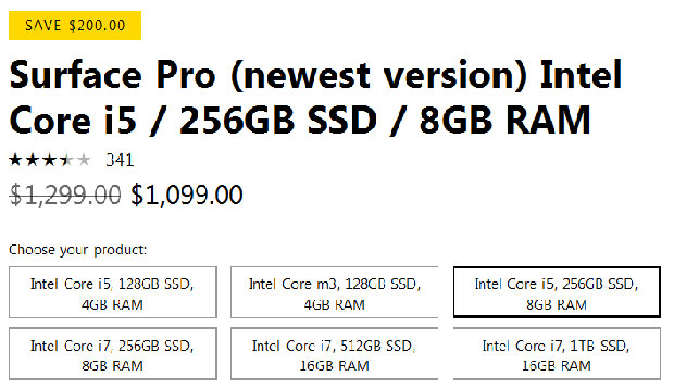 Microsoft снизила цену новейший Surface Pro на $200