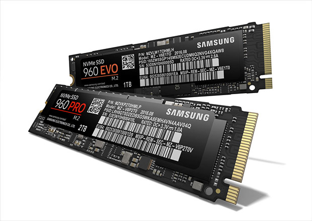 Samsung представила сверхбыстрые SSD-накопители 960 Evo и 960 Pro