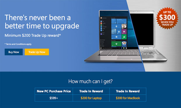 Microsoft запустила программу trade in, меняя MacBook на $300