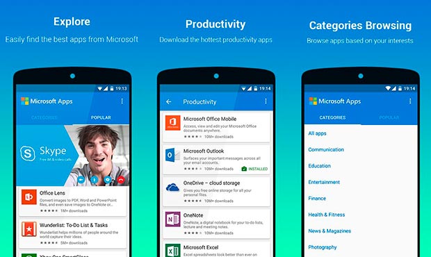 Как искать приложения для Android от Microsoft