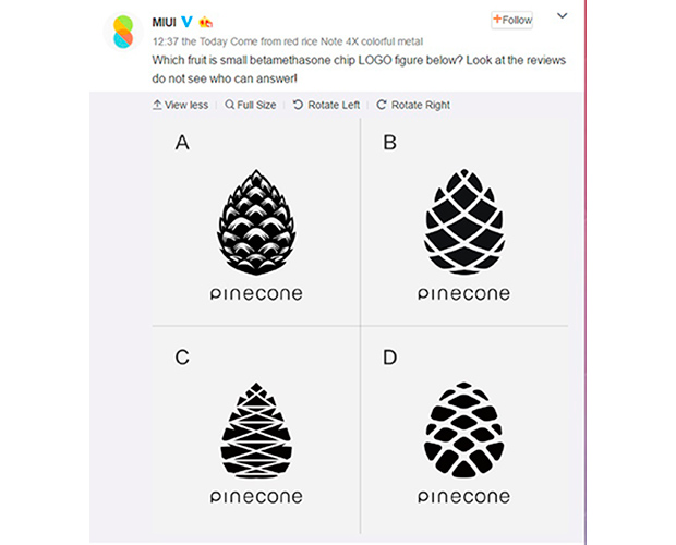 Xiaomi просит угадать логотип процессора Pinecone