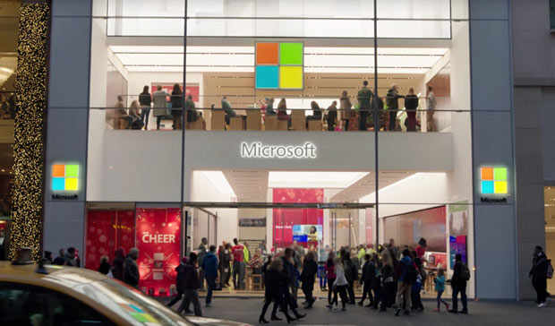 Сотрудники Microsoft пришли к Apple Store «с миром»
