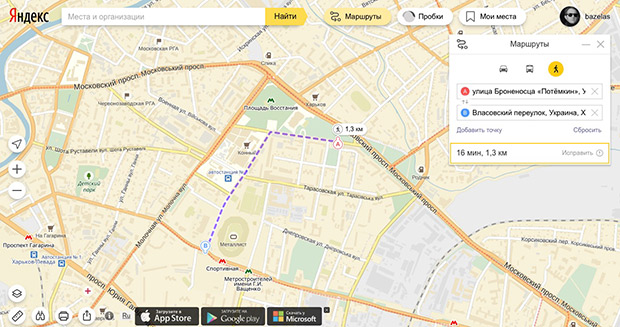 Яндекс.Карты стали полезными для пешеходов