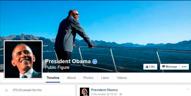Президента США наконец завел официальную страницу в Facebook