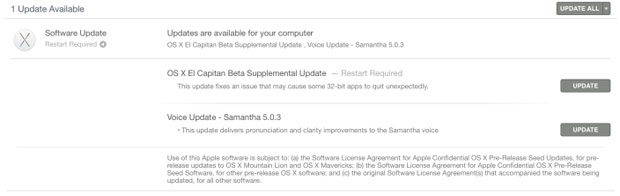 Apple выпустила дополнительное обновление OS X El Capitan Beta