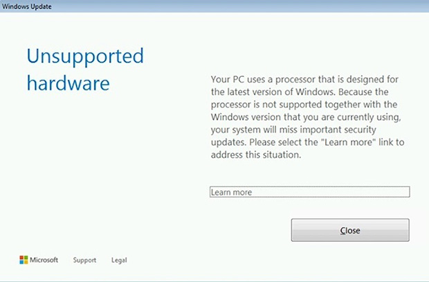 Windows 7 и 8.1 на ПК с чипами Kaby Lake и Ryzen больше не обновляются