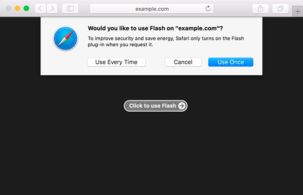 Apple отказывается от автозапуска Flash в браузере Safari