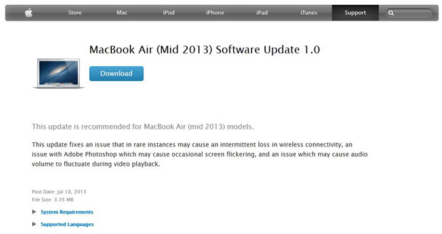 Выпущено обновление для новых MacBook Air, устраняющее все дефекты