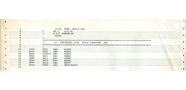 Исходный код DOS для Apple II доступен в Музее истории компьютеров