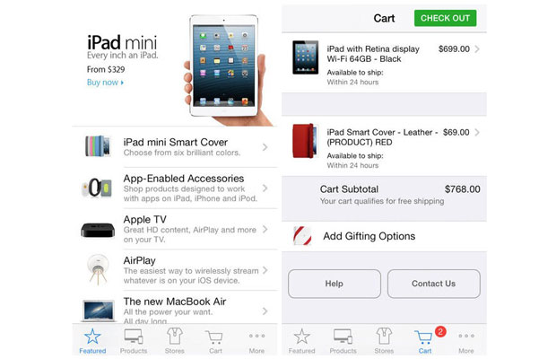 Apple обновила Apple Store под iOS 7