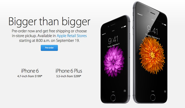 Apple открыла предзаказы на iPhone 6 и iPhone 6 Plus в магазине Apple Online Store