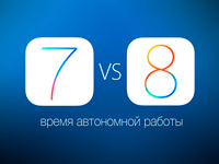 Сравнение времени автономной работы iOS 8 и iOS 7.1.2