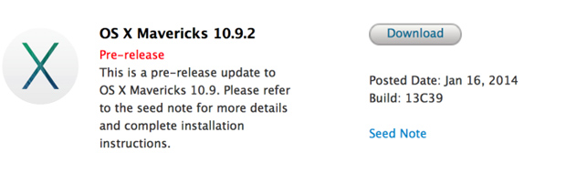 Apple выпустила Mavericks OS X 10.9.2 beta 2