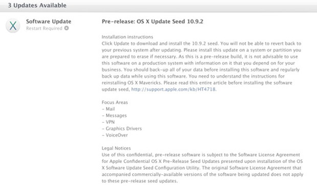 Apple выпустила Mavericks OS X 10.9.2 beta 3