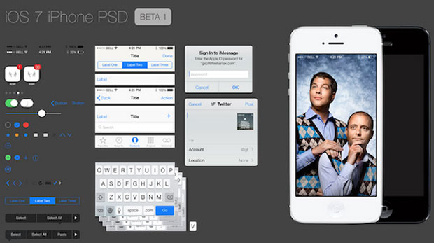 Для скачивания доступен PSD-файл с графикой iOS 7 beta