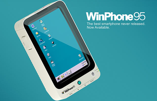 Концепт смартфона WinPhone 95 на базе Windows 95