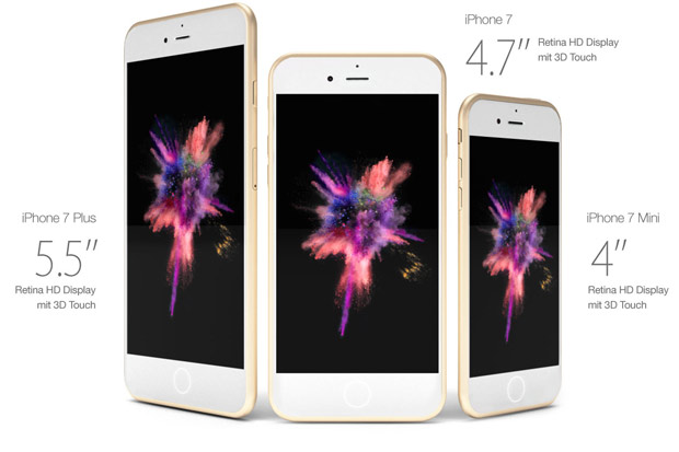 Дизайнер представил концепт iPhone 7, iPhone 7 Plus и iPhone 7 mini