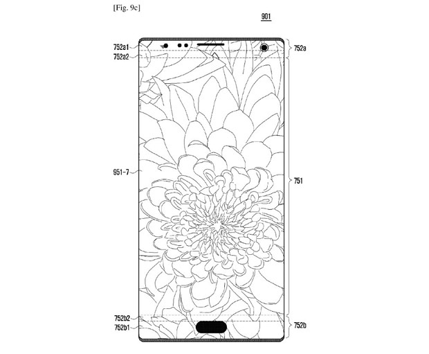 Samsung запатентовала полноэкранный смартфон с вырезами в дисплее