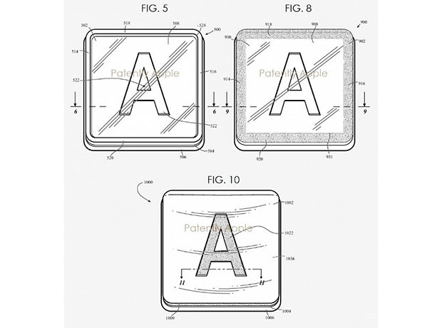 Apple запатентовала прозрачные клавиши клавиатуры