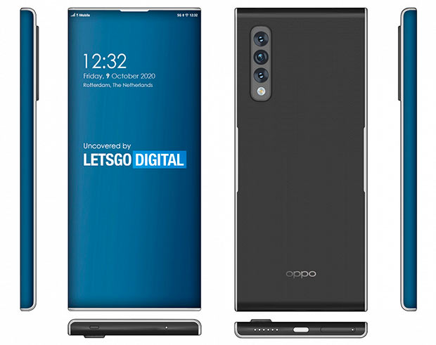 Oppo запатентовала смартфон с «экраном-суперводопадом»