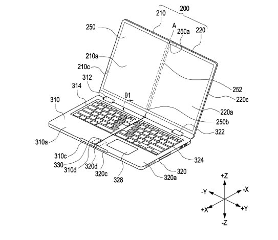Samsung запатентовала ноутбук, который можно сложить дважды