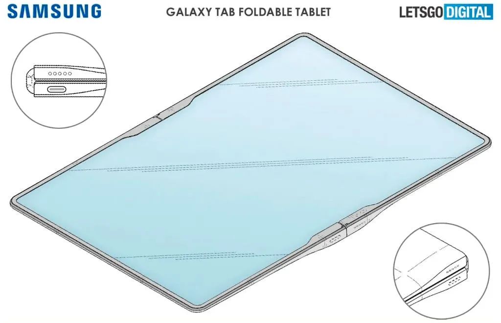 Samsung запатентовала дизайн планшета Galaxy со складным дисплеем