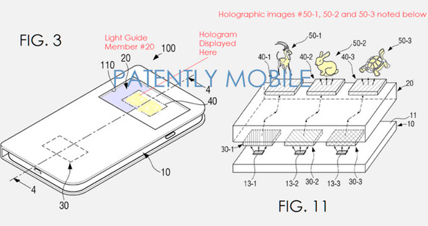 Samsung запатентовала смартфон, проецирующий голограммы